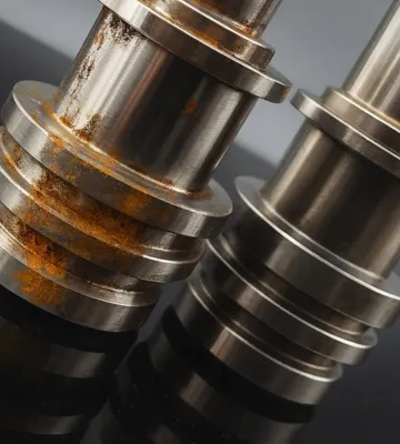 Laser-cleaned industrial metal surface