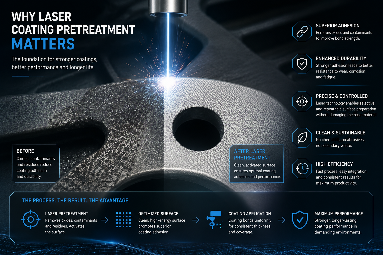 Laser coating pretreatment