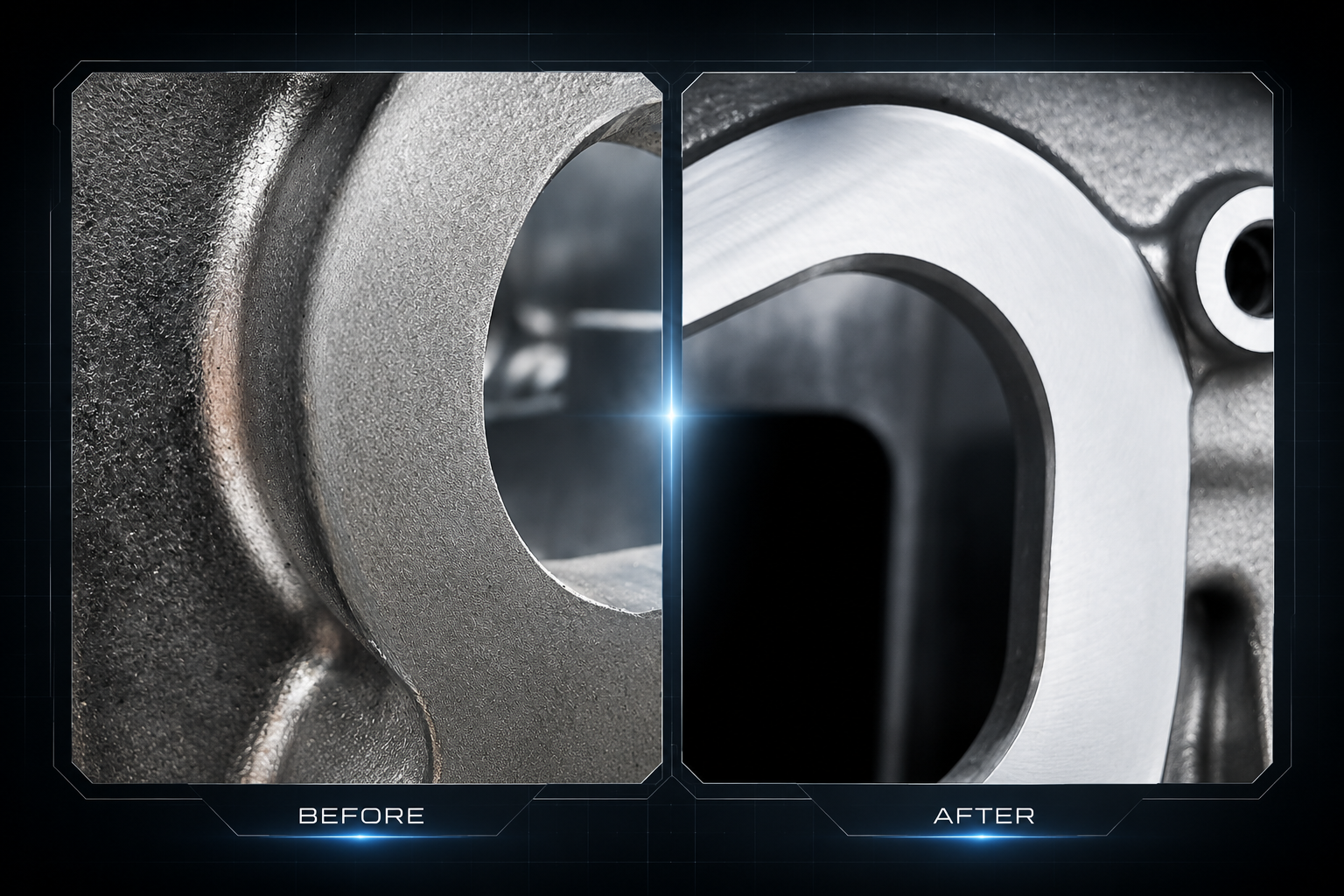 Laser polishing before and after result