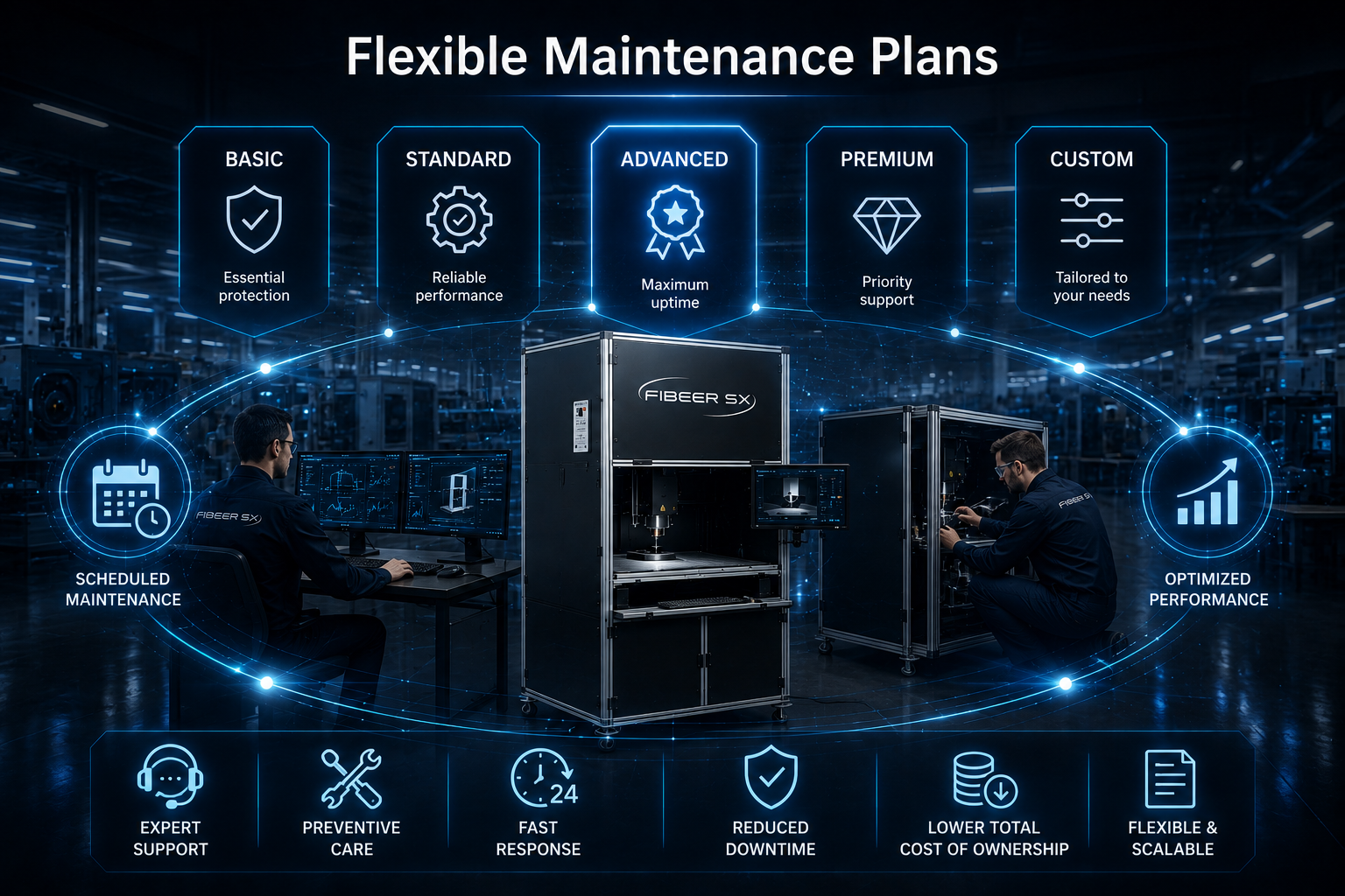 Flexible maintenance plans for Fibeer SX laser systems