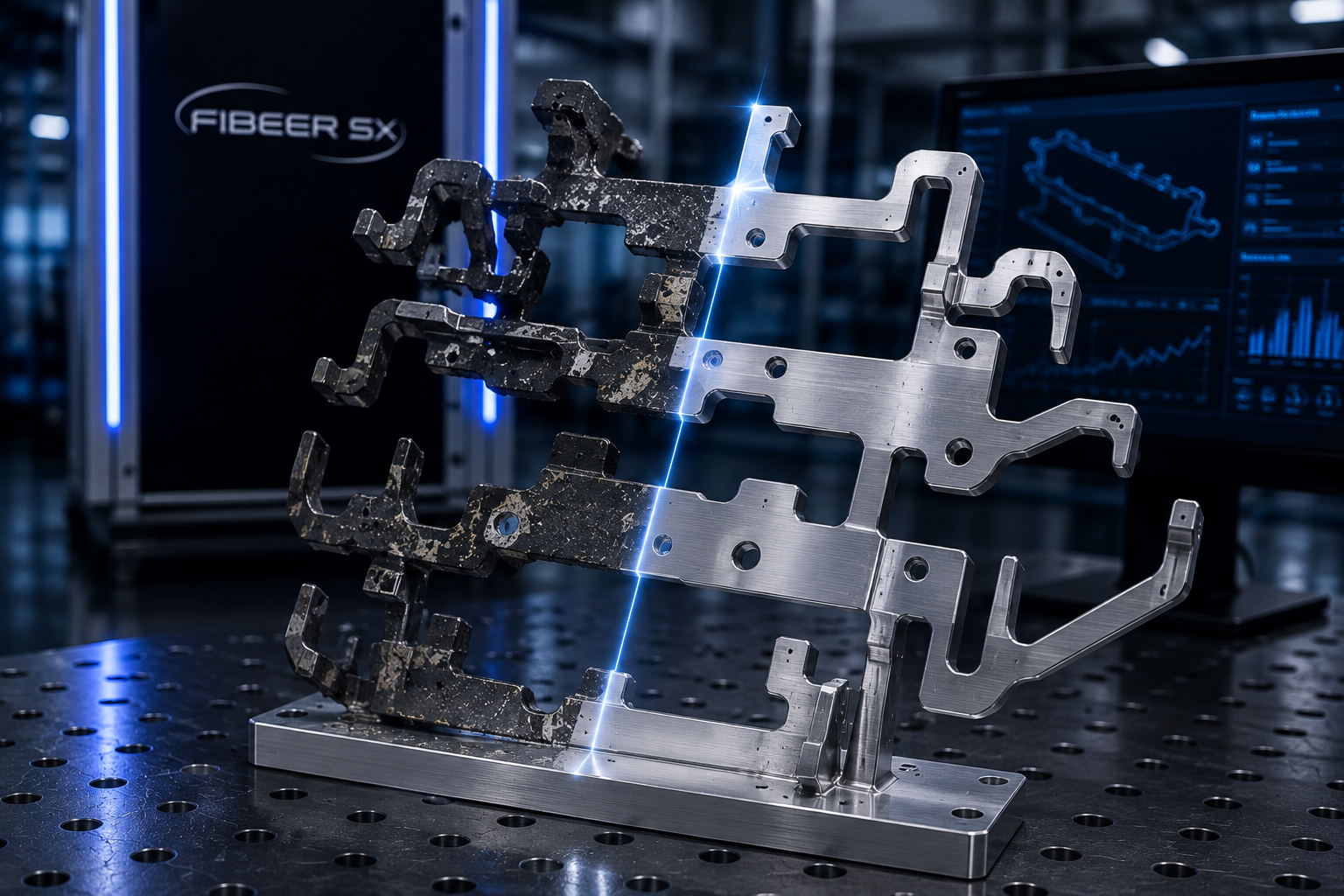 Automated laser cleaning of jigs and hangers