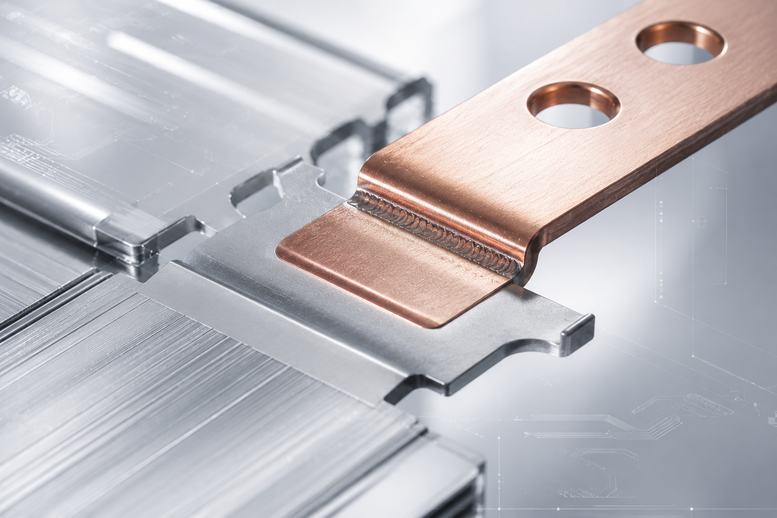Battery foils and busbars laser welding
