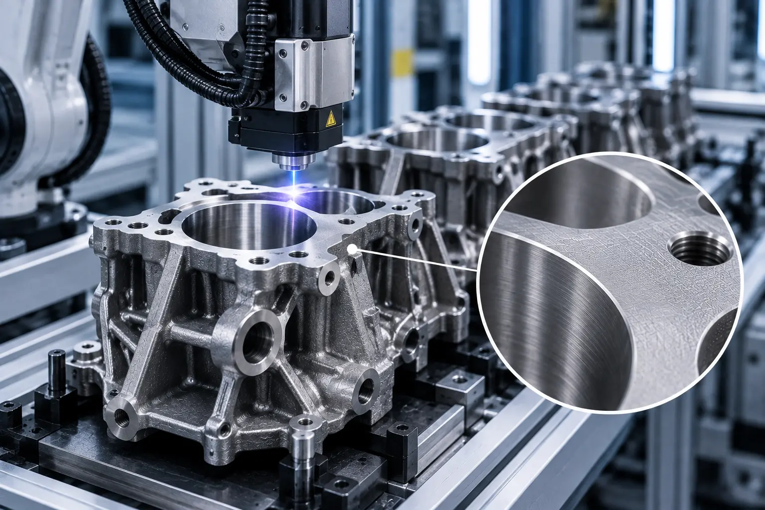 Automated laser surface treatment production line