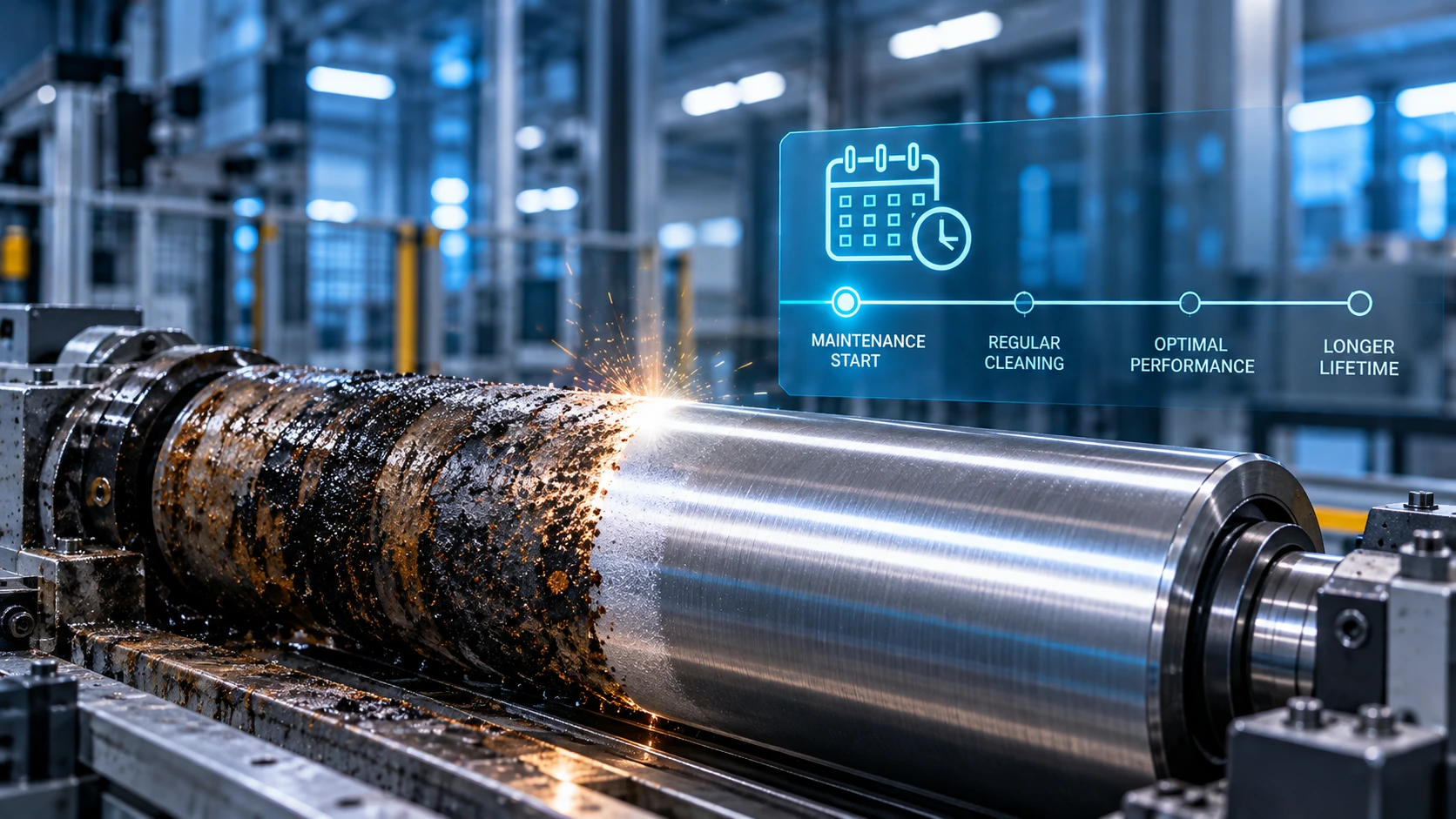Laser cleaning system for scheduled industrial maintenance